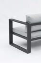 Sofa 2 plazas  Niland aluminio antracita y cojineria gris medio