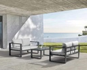 Sofa 2 plazas  Niland aluminio antracita y cojineria gris medio