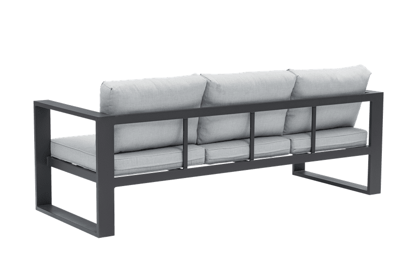 Sofa 3 plazas  Niland aluminio antracita y cojineria gris medio