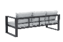 Sofa 3 plazas  Niland aluminio antracita y cojineria gris medio