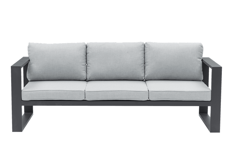Sofa 3 plazas  Niland aluminio antracita y cojineria gris medio