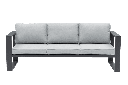 Sofa 3 plazas  Niland aluminio antracita y cojineria gris medio