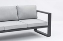 Sofa 3 plazas  Niland aluminio antracita y cojineria gris medio