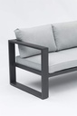 Sofa 3 plazas  Niland aluminio antracita y cojineria gris medio