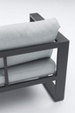Sofa 3 plazas  Niland aluminio antracita y cojineria gris medio