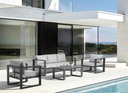 Sofa 3 plazas  Niland aluminio antracita y cojineria gris medio