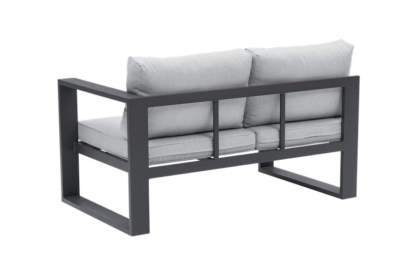 Modulo dos plazas Niland brazo derecho alu antracita y cojineria gris medio.
