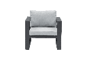 Sofa 1 plaza Niland aluminio antracita y cojineria gris medio