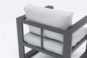 Sofa 1 plaza Niland aluminio antracita y cojineria gris medio