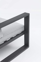 Sofa 1 plaza Niland aluminio antracita y cojineria gris medio