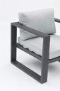Sofa 1 plaza Niland aluminio antracita y cojineria gris medio