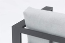 Sofa 1 plaza Niland aluminio antracita y cojineria gris medio