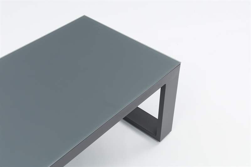 Mesa de centro Niland aluminio antracita y  cristal antracita