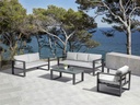 Mesa de centro Niland aluminio antracita y  cristal antracita