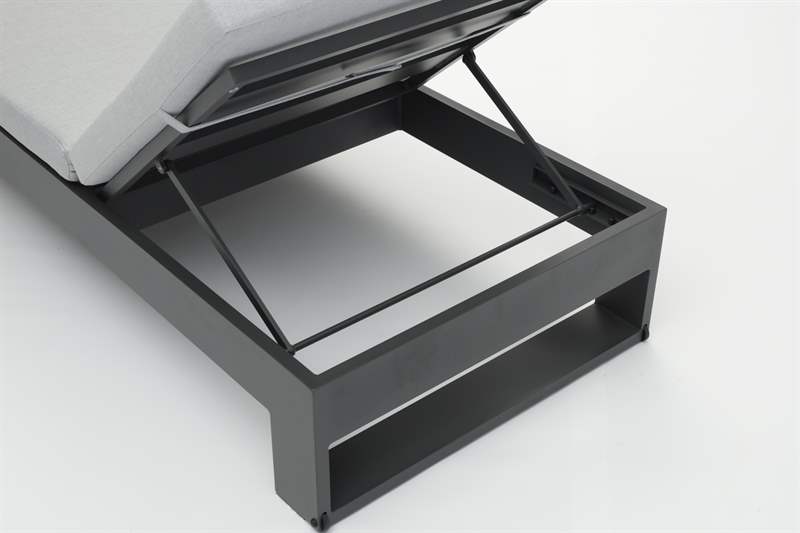 Tumbona Niland. Aluminio antracita y cojineria gris medio