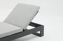 Tumbona Niland. Aluminio antracita y cojineria gris medio