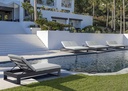 Daybed Niland. Aluminio antracita y textil gris medio