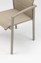 Sillon de comedor ORICK aluminio taupe y textileneTaupe.