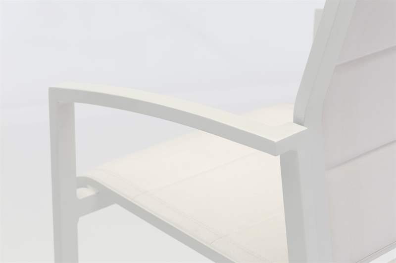 Sillon para barra de bar ORICK aluminio blanco y textil blanco
