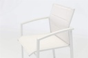Sillon para barra de bar ORICK aluminio blanco y textil blanco