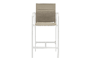 Sillon para barra de bar ORICK aluminio blanco y textil taupe