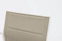 Sillon para barra de bar ORICK aluminio blanco y textil taupe