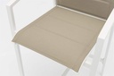 Sillon para barra de bar ORICK aluminio blanco y textil taupe