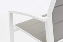 Sillon para barra de bar ORICK aluminio blanco y textilene gris