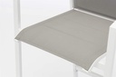 Sillon para barra de bar ORICK aluminio blanco y textilene gris