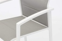 Sillon para barra de bar ORICK aluminio blanco y textilene gris