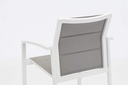 Sillon para barra de bar ORICK aluminio blanco y textilene gris
