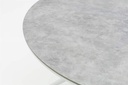 Mesa redonda Orick Diam.120cm Alu blanco cristal ceram. Gris claro.