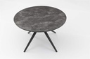 Mesa redonda Orick Diam.120cm Alu antracita cristal ceram. Gris antracita.