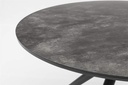 Mesa redonda Orick Diam.120cm Alu antracita cristal ceram. Gris antracita.