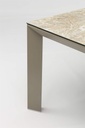 Mesa de comedor Orick 210*90cm. Alu taupe cristal ceram beige.