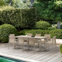 Mesa de comedor Orick 210*90cm. Alu taupe cristal ceram beige.