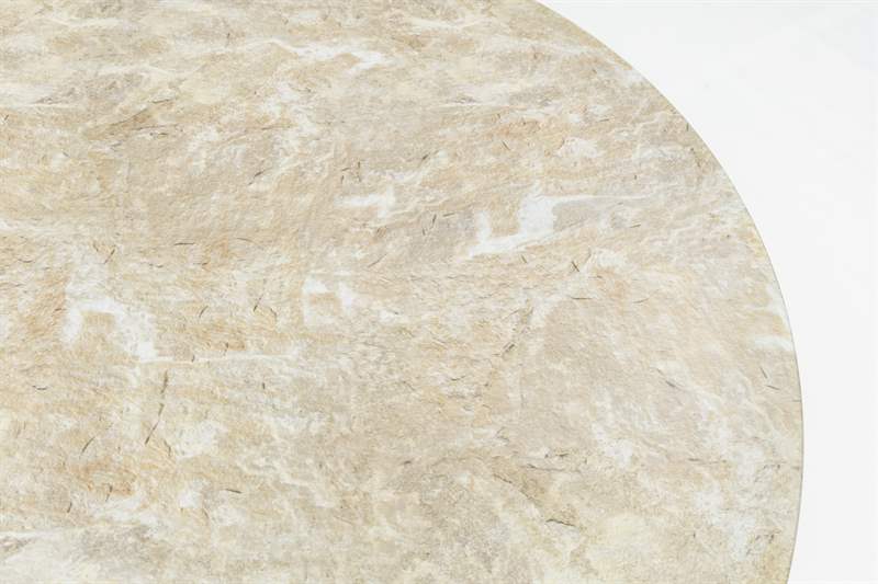 Mesa redonda Orick Diam.120cm Alu taupe cristal ceram Beige.