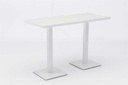 Mesa alta bar Orick 160x70cm aluminio blanco.
