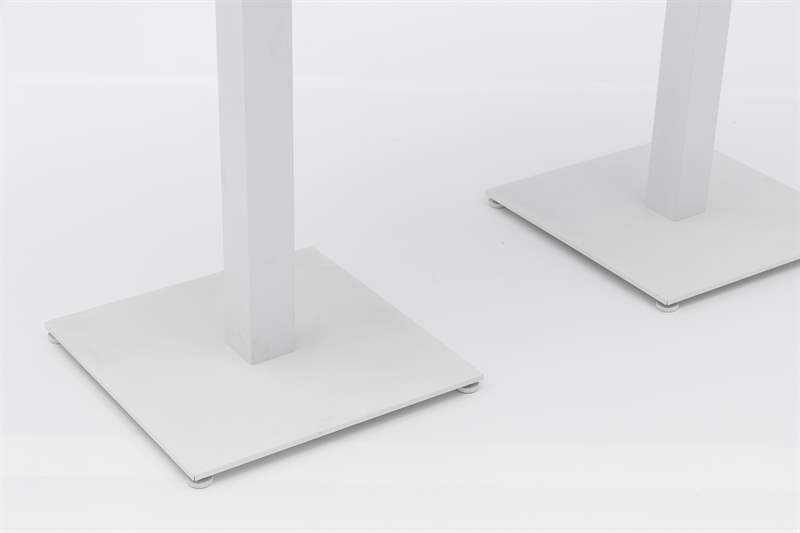Mesa alta bar Orick 160x70cm aluminio blanco.