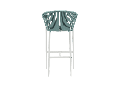 Sillon para barra de bar Ukiah Aluminio blanco. Cuerda aqua y cojin gris claro