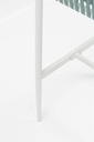 Sillon para barra de bar Ukiah Aluminio blanco. Cuerda aqua y cojin gris claro