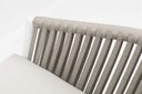 Sillon para barra de bar Ukiah Aluminio blanco. Cuerda greige cojin greige