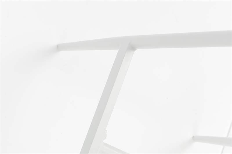 Sillon para barra de bar Ukiah Aluminio blanco. Cuerda greige cojin greige