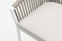 Sillon para barra de bar Ukiah Aluminio blanco. Cuerda greige cojin greige