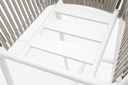 Sillon para barra de bar Ukiah Aluminio blanco. Cuerda greige cojin greige