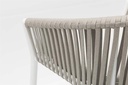 Sillon para barra de bar Ukiah Aluminio blanco. Cuerda greige cojin greige