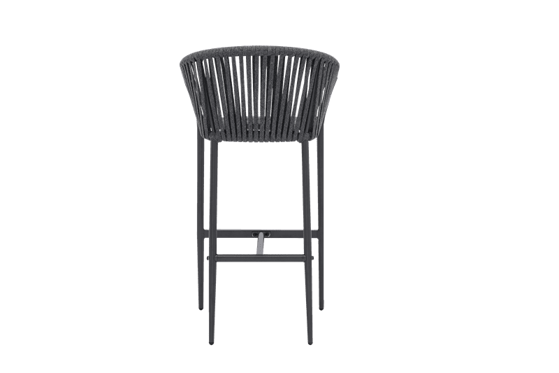 Sillon para barra de bar Ukiah Aluminio antracita. Cuerda antracita y cojin antracita