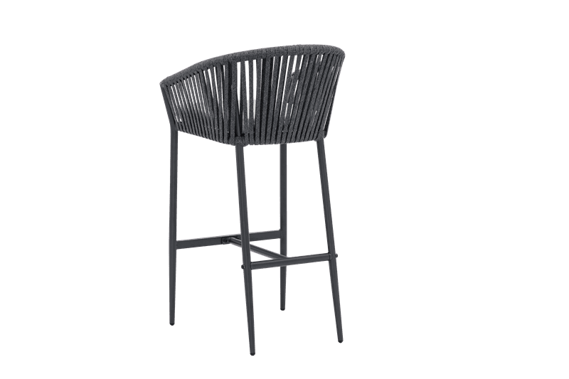 Sillon para barra de bar Ukiah Aluminio antracita. Cuerda antracita y cojin antracita