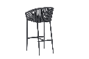Sillon para barra de bar Ukiah Aluminio antracita. Cuerda antracita y cojin antracita