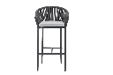 Sillon para barra de bar Ukiah Aluminio antracita. Cuerda antracita y cojin antracita